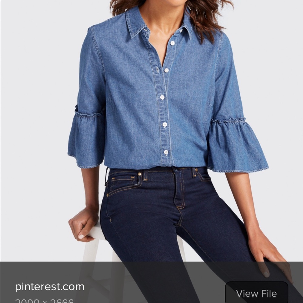 Draper James Denim 3/4 Bell sleeve button down